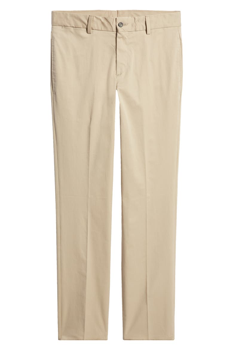 Charleston Flat Front Stretch Twill Chino Pants, Alternate, color, KHAKI