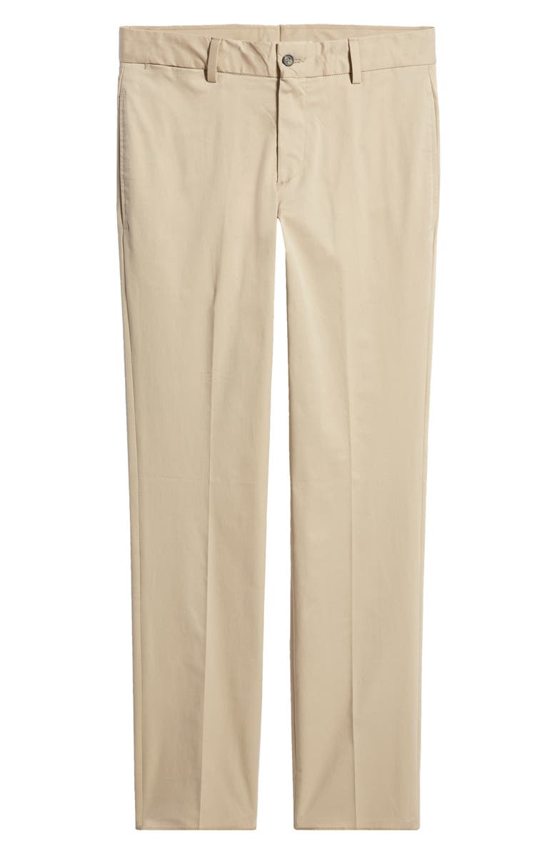 Berle Charleston Khakis Flat Front Stretch Twill Pants, Alternate, color, Khaki