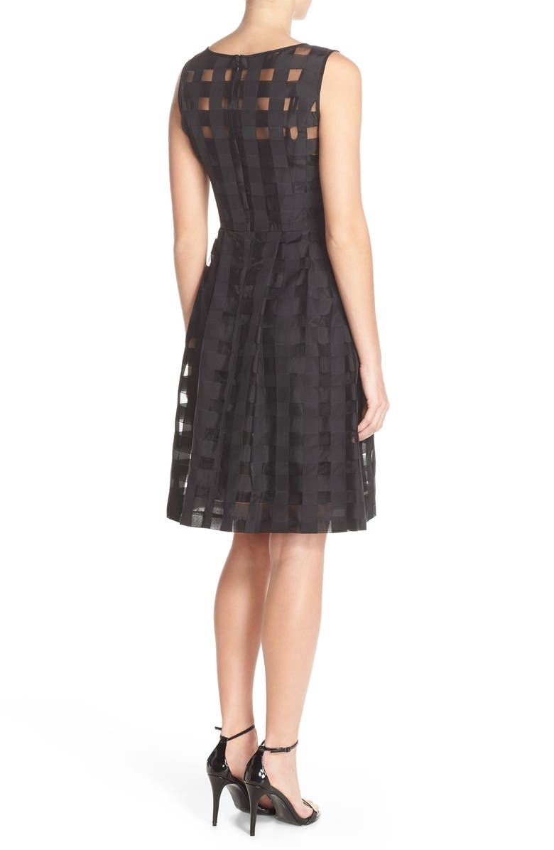 Ellen Tracy Windowpane Check Fit 
Flare Dress, Alternate, color, 