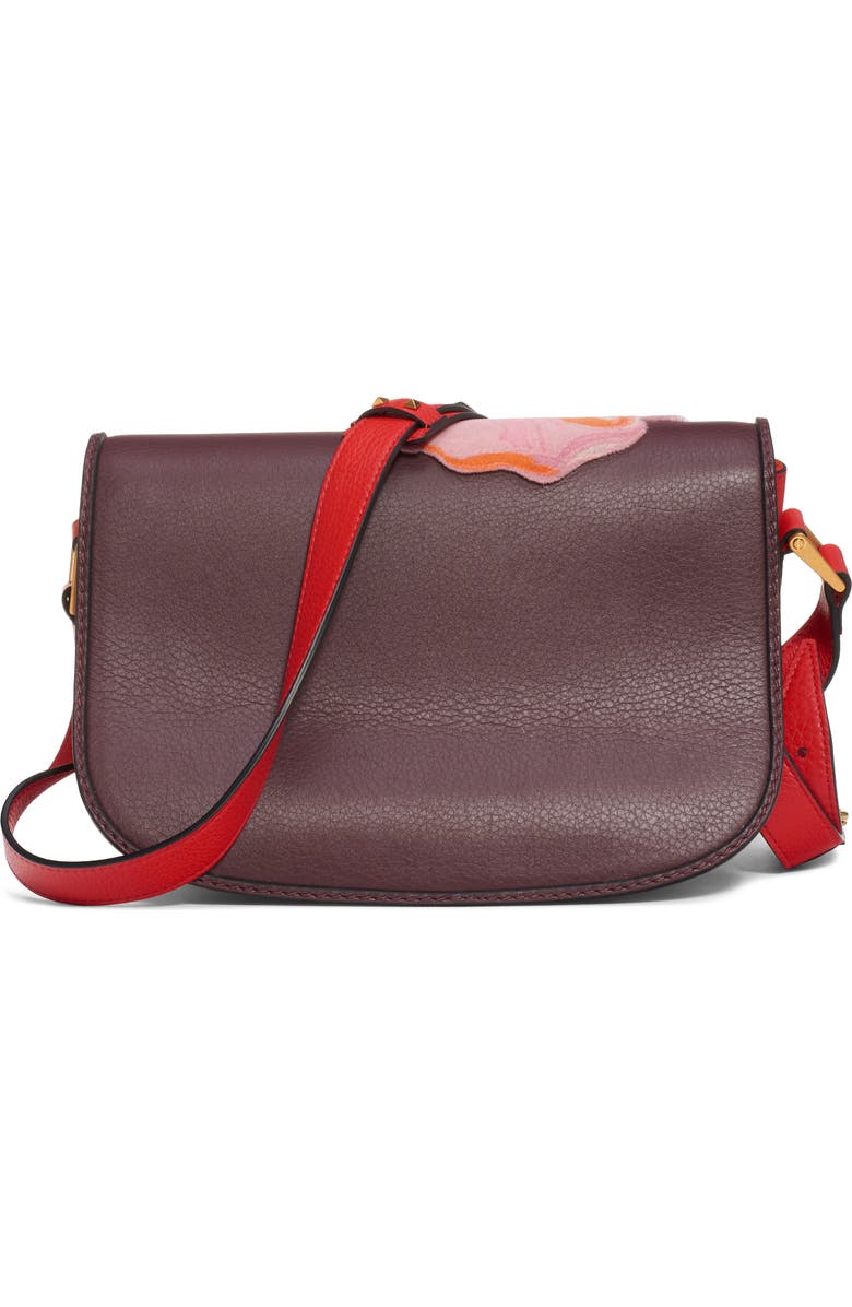 Valentino Garavani V-Locker Leather Saddle Bag, Alternate, color,