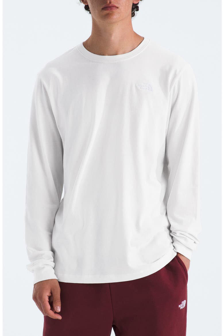 Evolution Simple Dome Long Sleeved T-shirt, Main, color, TNF WHITE