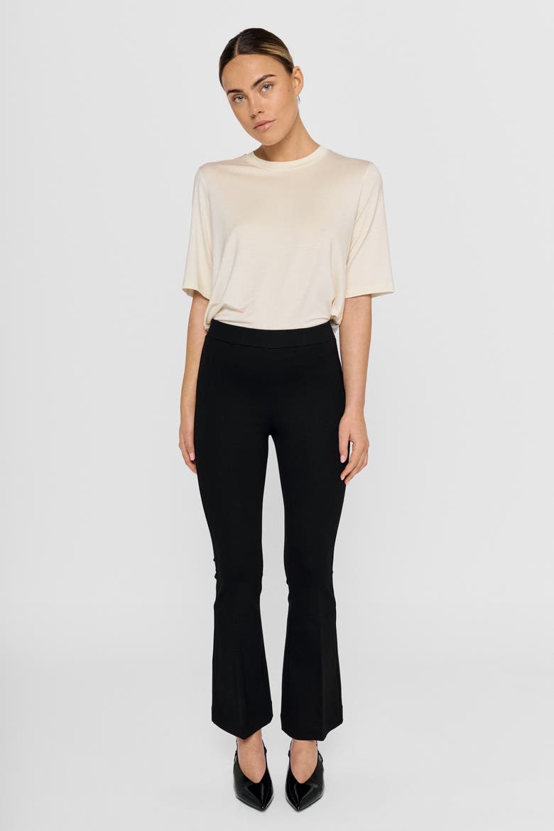 Lana Slim Flared Jersey Pants, Alternate, color, Black