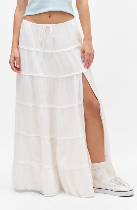 Sadie Tiered Cotton Maxi Skirt