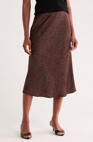NORDSTROM RACK Textured Satin Midi Skirt