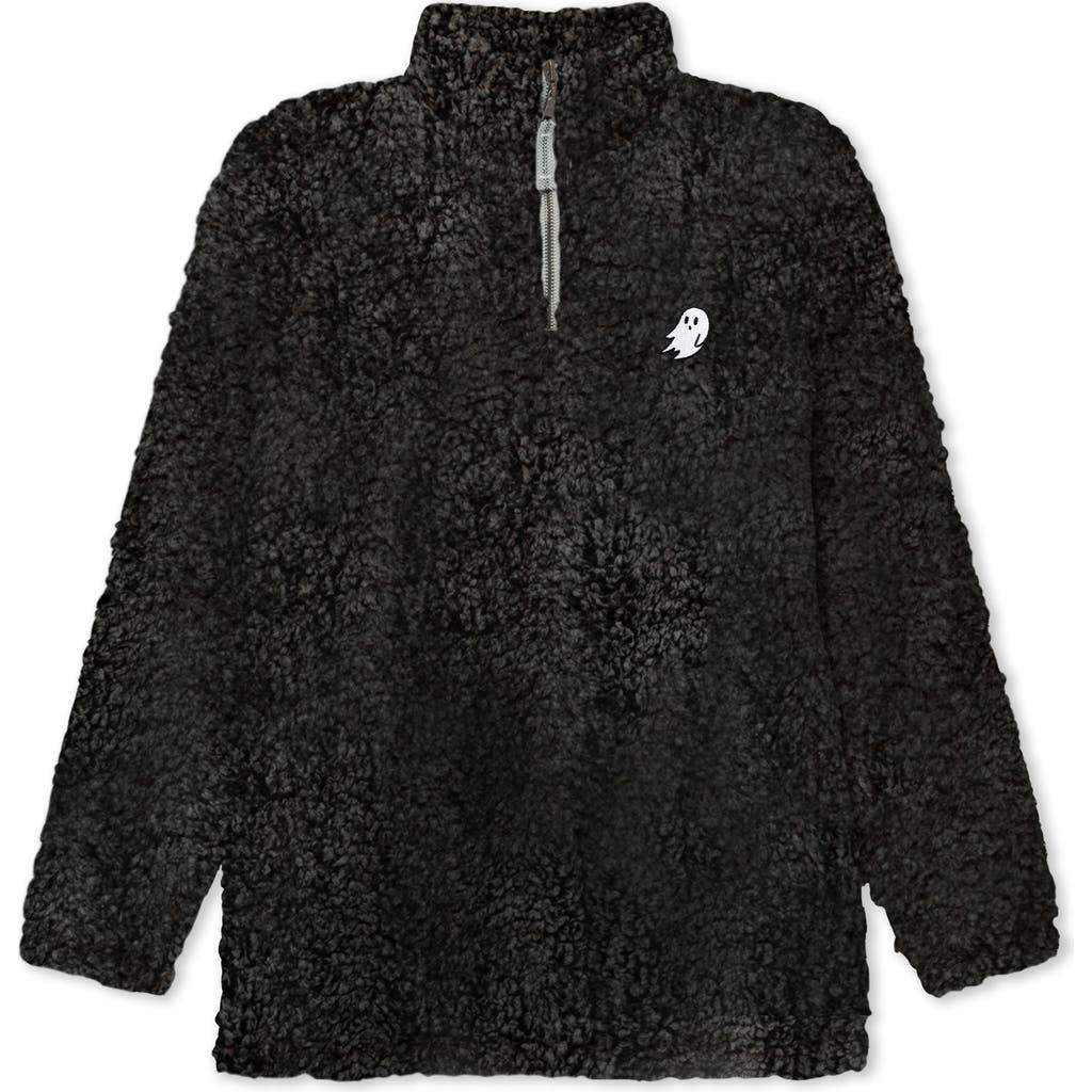Dalix Womens Ghost Faux Quarter Zip Pullover In Black