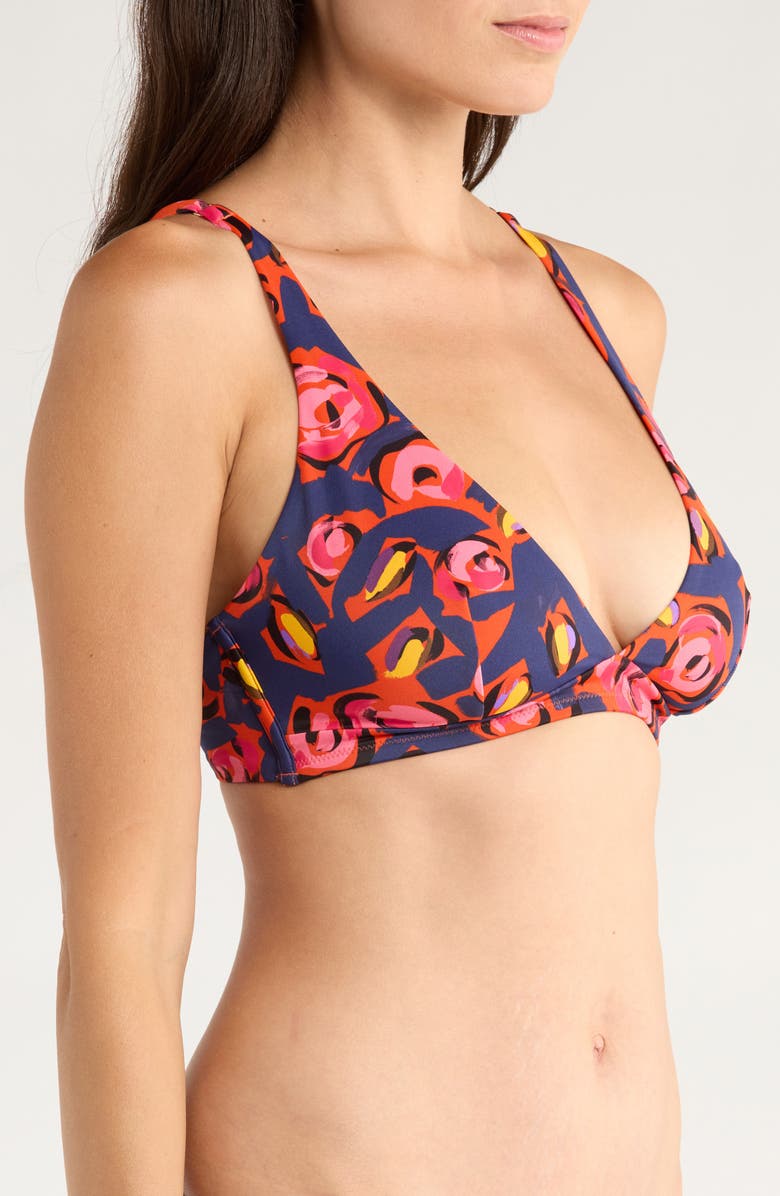 Huit Triangle Bikini Top, Alternate, color, Blue/ Pink Multi