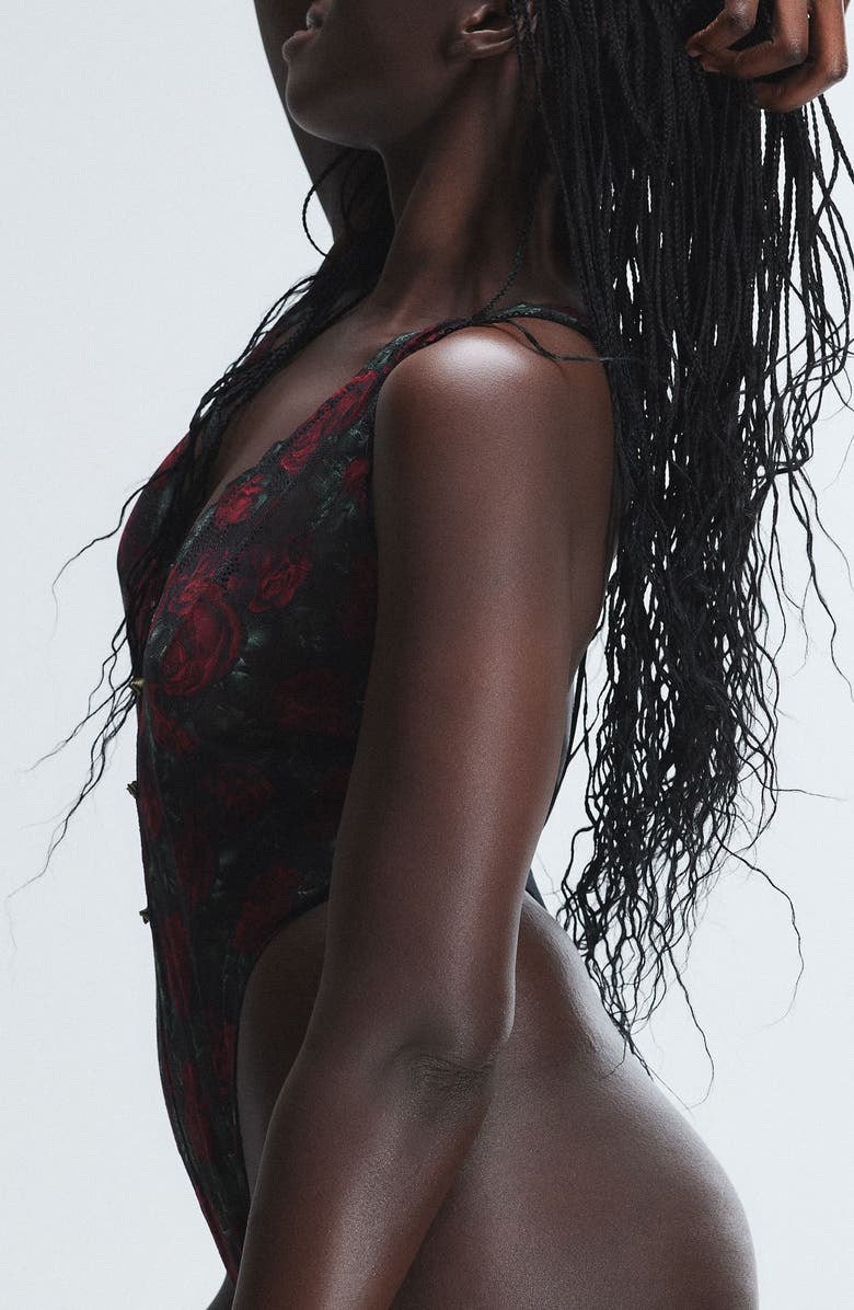 SAVAGE X FENTY Les Roses Lace Teddy, Alternate, color,