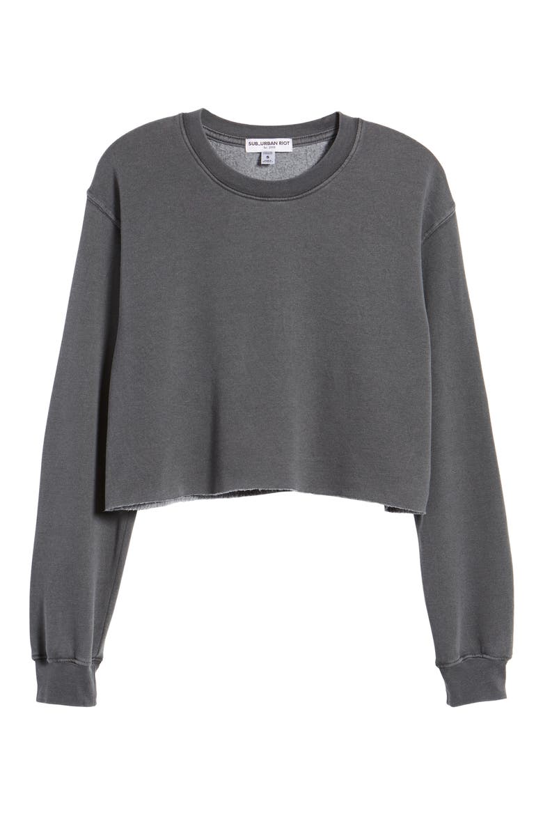 Gigi Crop Sweatshirt, Alternate, color, THUNDER