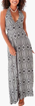 LASCANA Women's Printed Halter Maxi Dress
