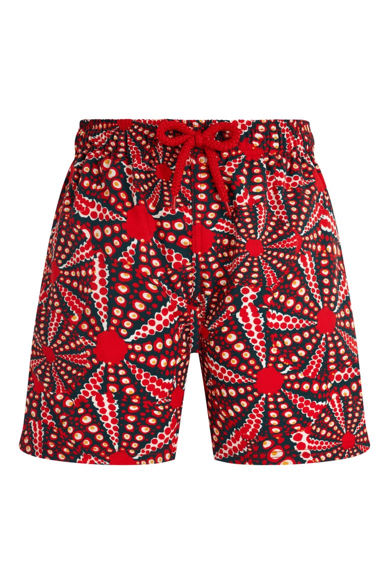 Kids' Oursinades Stretch Swim Shorts, Alternate, color, COQUELICOT