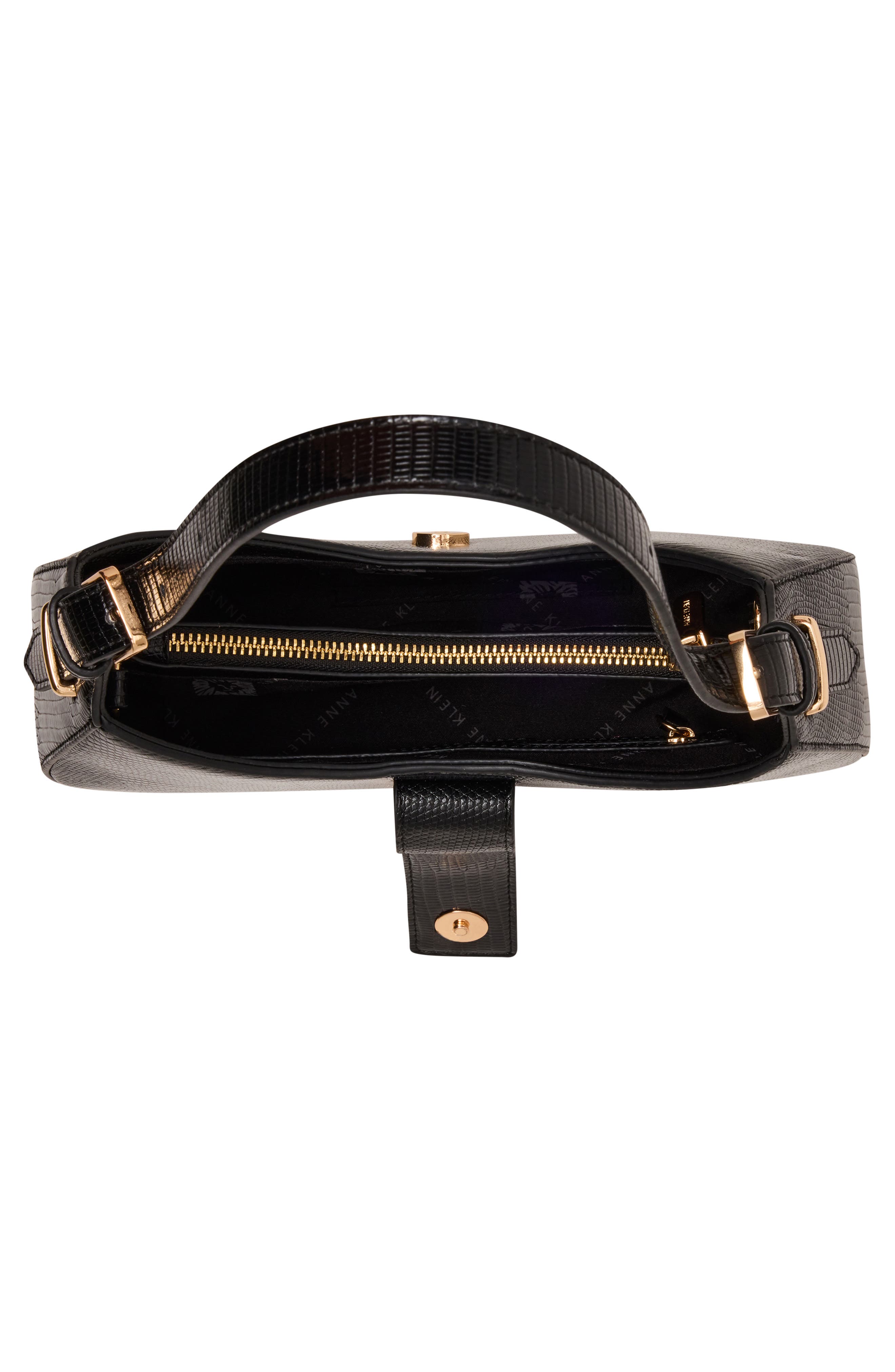 Anne Klein Curved Shoulder Bag, Alternate, color, Black