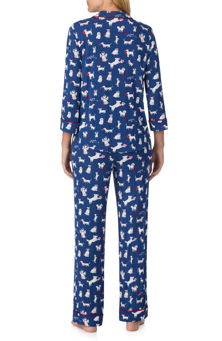 Kate Spade New York print pajamas, Alternate, color, Dark Blue/ Print