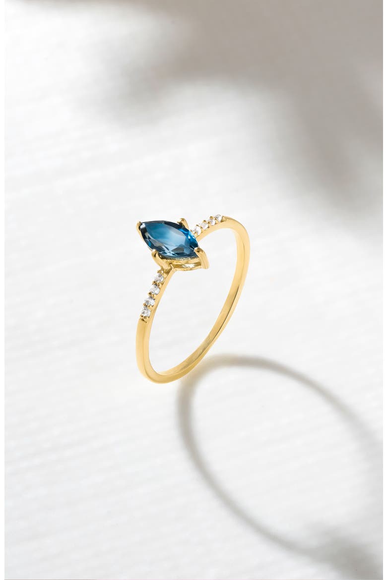 Marquis Gemstone Ring, Alternate, color, BLUE