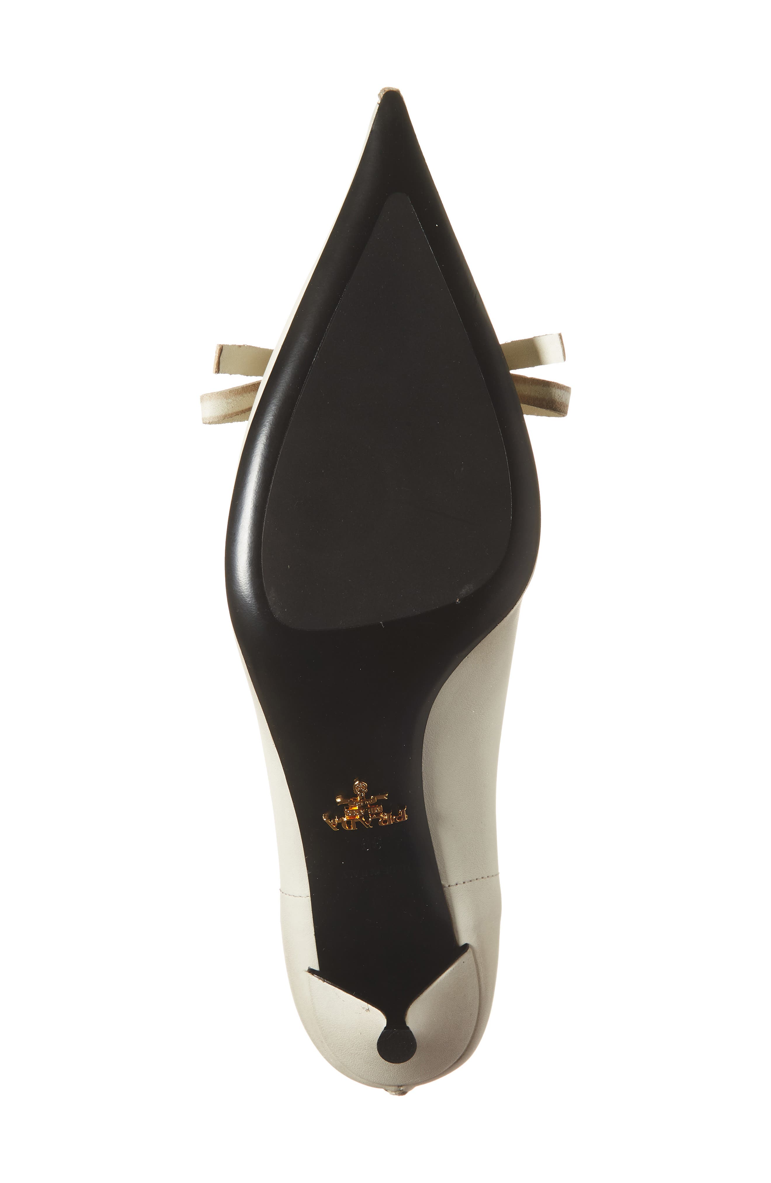 Prada Exposed Seam Kitten Heel Pump, Alternate, color, Talco