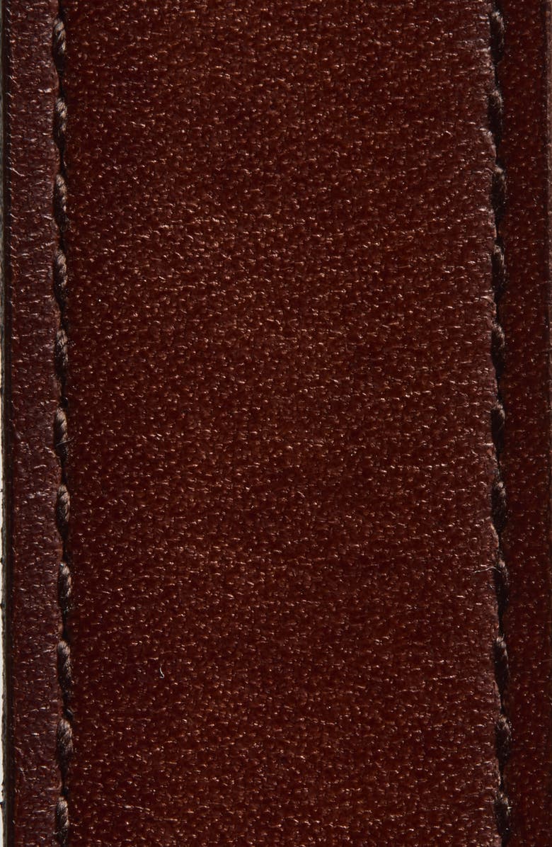 Saint Laurent Cassandre Logo Leather Belt, Alternate, color, Dark Chocolate