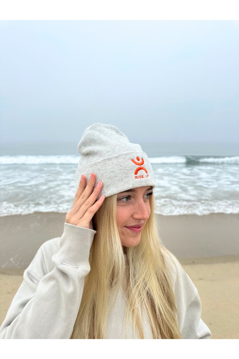 Rise Up Manifest Beanie, Alternate, color, White Heather