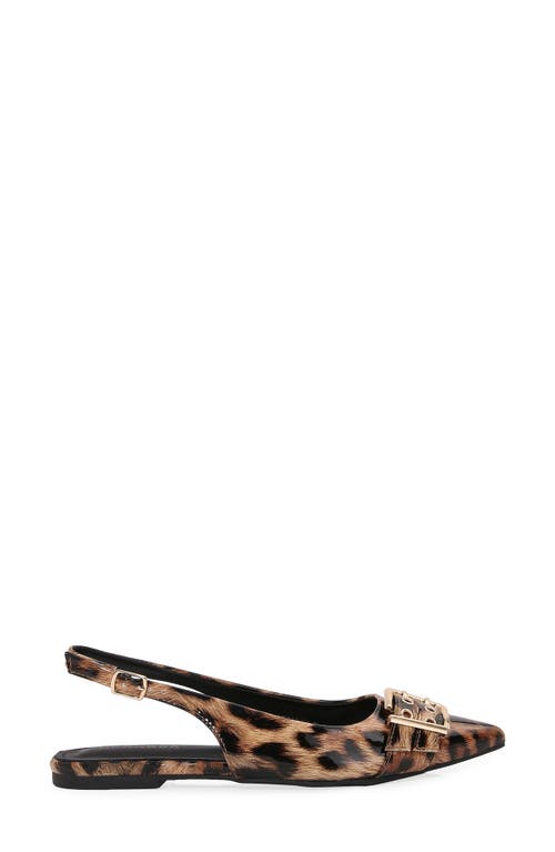 Berness Buckle Slingback Pointed Toe Flat In Brown