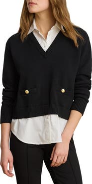 Lauren Ralph Lauren Layered Mixed Media Sweater