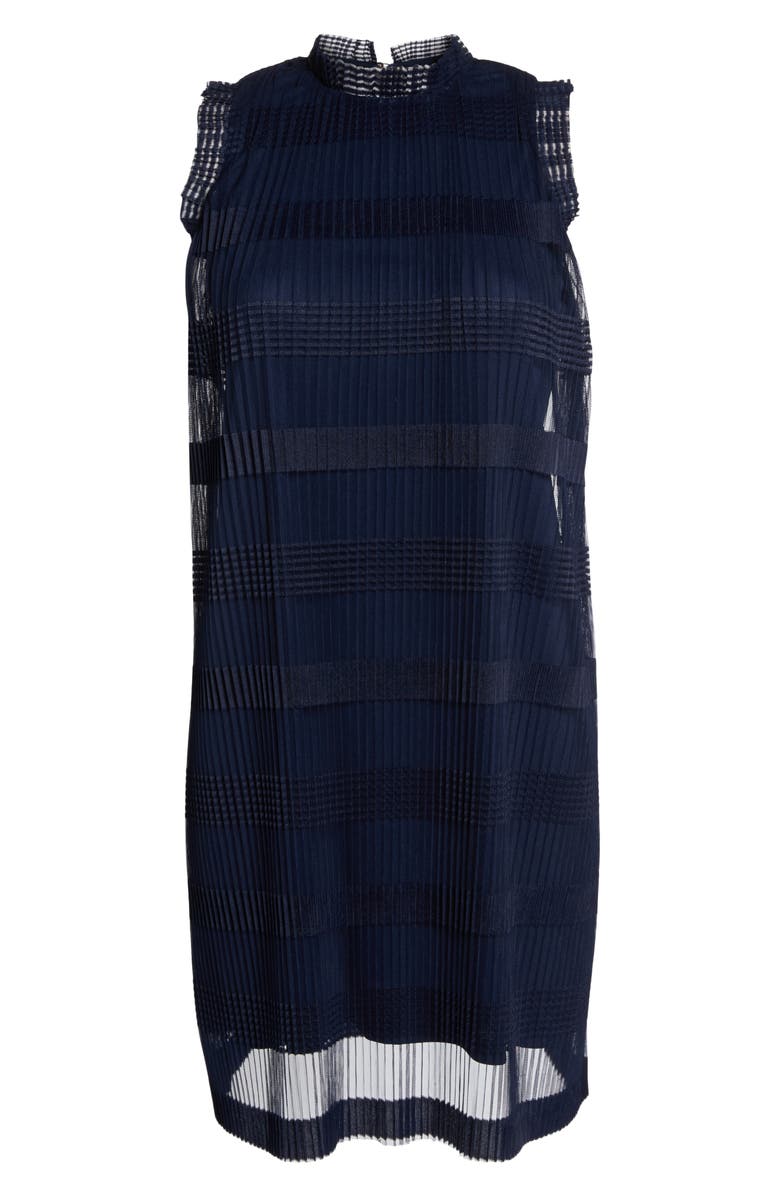 Julia Jordan Stripe Pleated Chiffon Shift Dress, Alternate, color, 