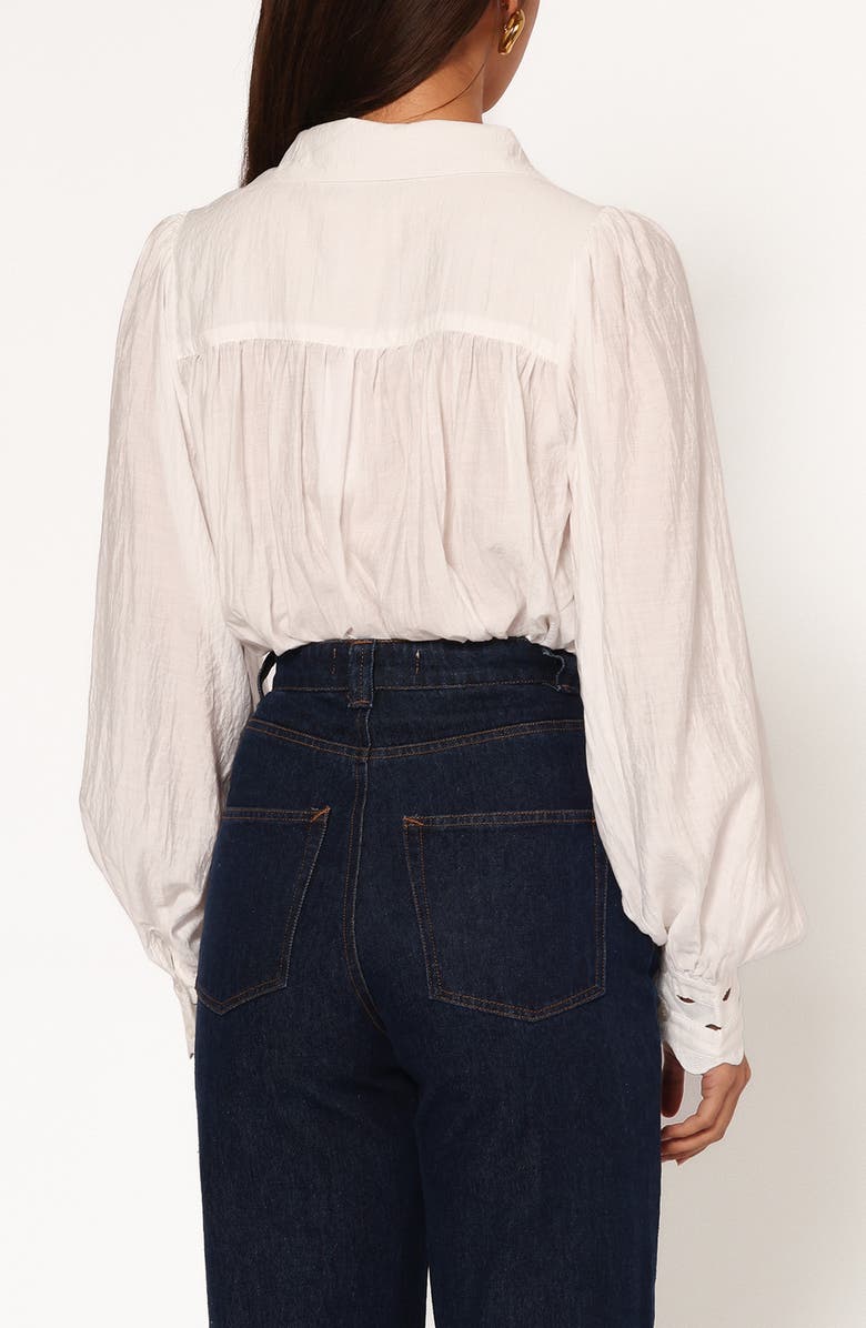 Petal & Pup Primrose Rickrack Trim Long Sleeve Button-Up Shirt, Alternate, color, 