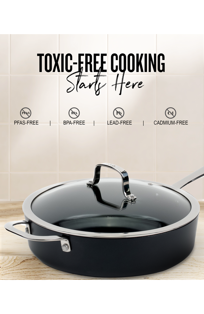 Alva Maestro Nonstick Sauté Pan with Lid, Alternate, color, Black