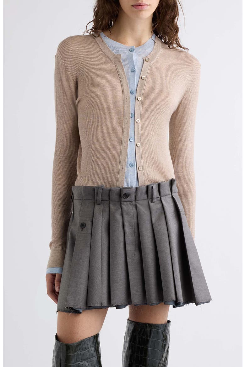 Kalet Silk & Wool Cardigan, Main, color, BEIGE/ LIGHT BLUE