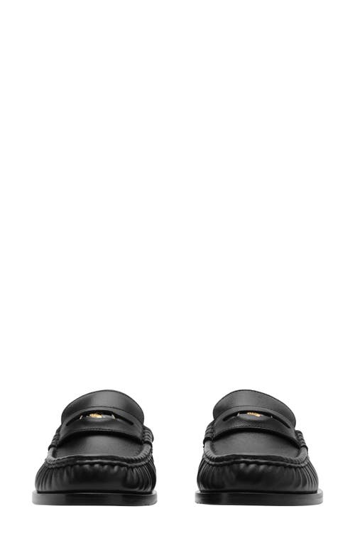 Burberry Leather Cadet Mules In Black