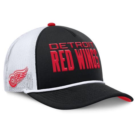 Men's Fanatics Black/White Detroit Red Wings Authentic Pro Rink A-Frame Adjustable Hat