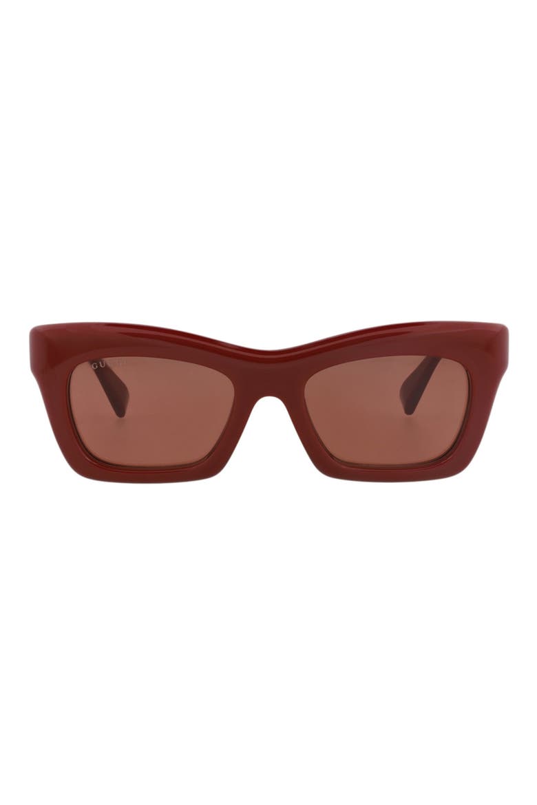 54mm Cat Eye Sunglasses, Main, color, BURGUNDY BURGUNDY BROWN