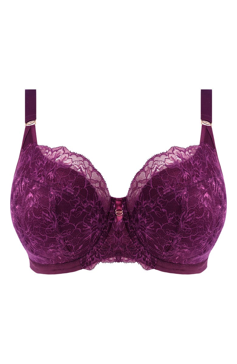 Elomi Brianna Underwire Padded Half Cup Bra, Alternate, color, Blackberry