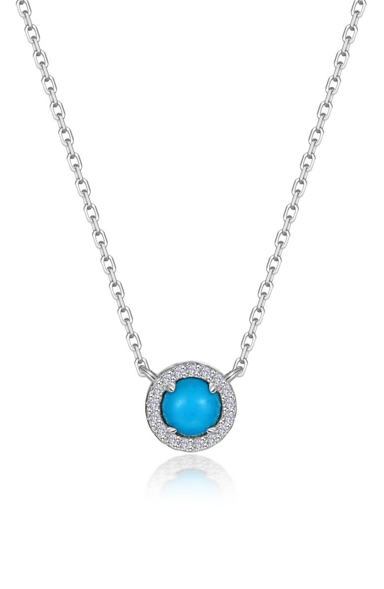 Lafonn Reconstituted Turquoise Halo Necklace, Main, color,