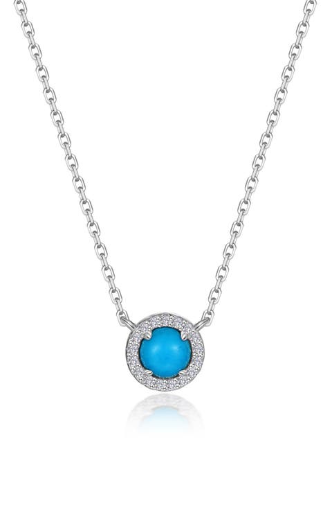 Reconstituted Turquoise Halo Necklace