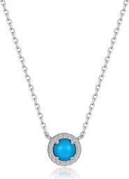 Lafonn Reconstituted Turquoise Halo Necklace