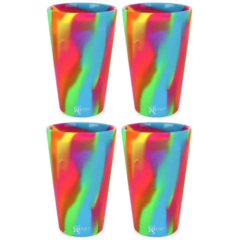 Silicone Pint Glasses 4 Pack 16oz