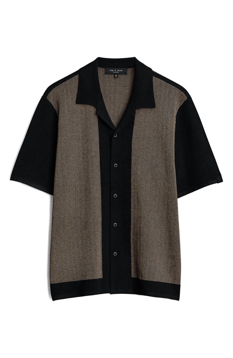 rag & bone Avery Herringbone Knit Snap Front Shirt, Alternate, color,