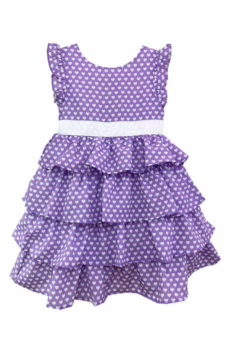 JOE-ELLA Kids' Ruffle Tiered Polka Dot Dress