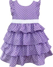 JOE-ELLA Kids' Ruffle Tiered Polka Dot Dress