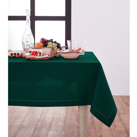 Cotton Linen Hemstitch Tablecloth