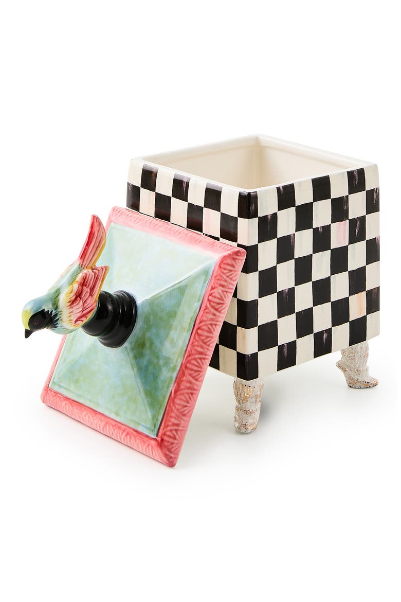 Courtly Check Birdie Trinket Box, Alternate, color, COURTLY