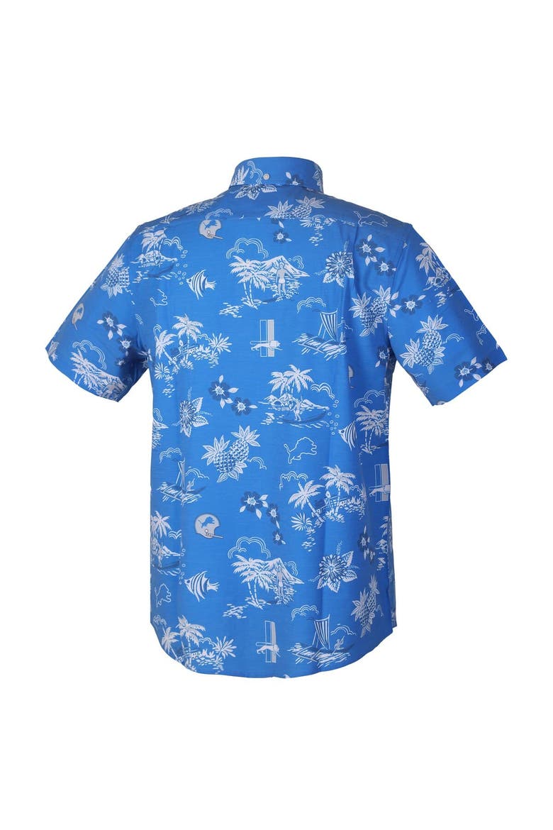 Men's Reyn Spooner Blue Detroit Lions Throwback Kekai Performance Button-Down Shirt, Alternate, color, Blue