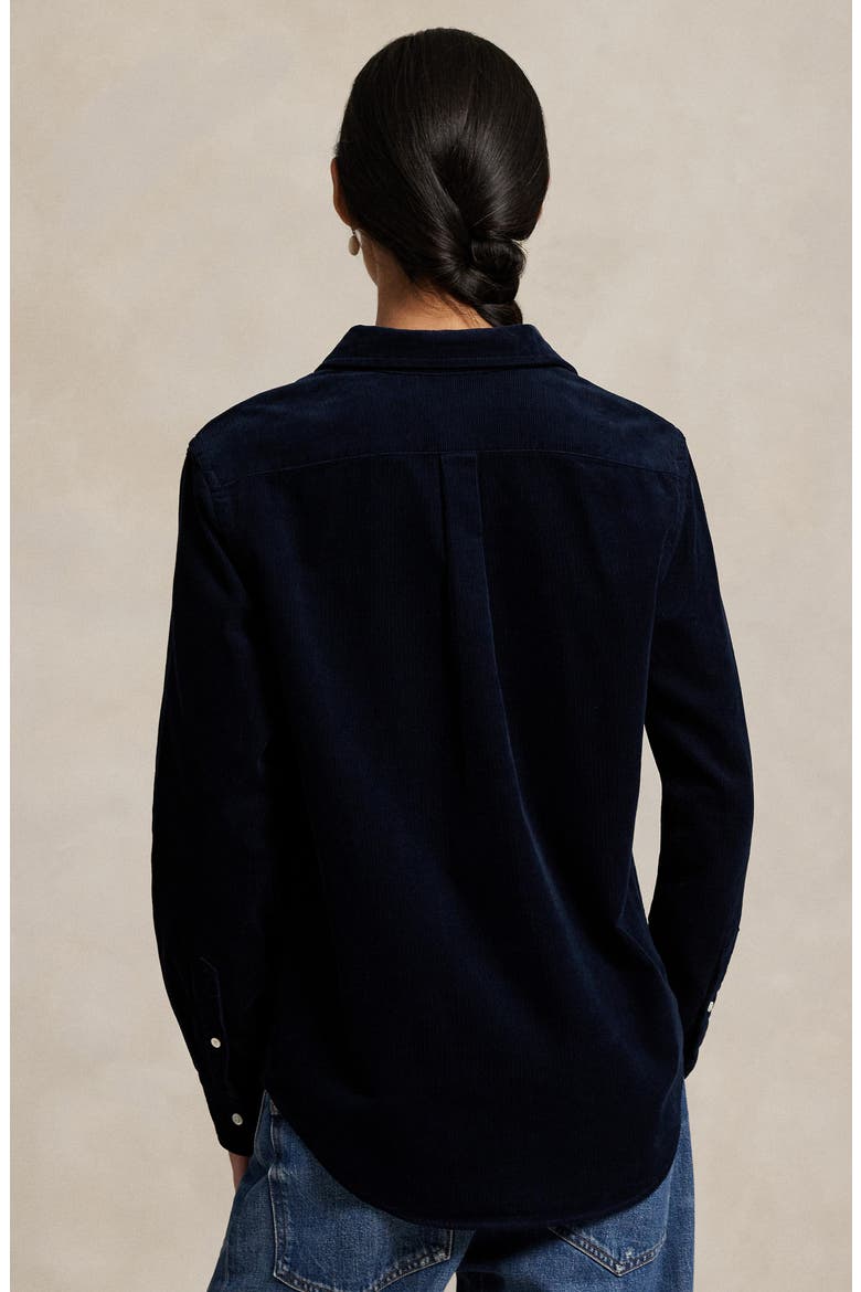 Classic Fit Cotton Corduroy Button-Up Shirt, Alternate, color, NAVY