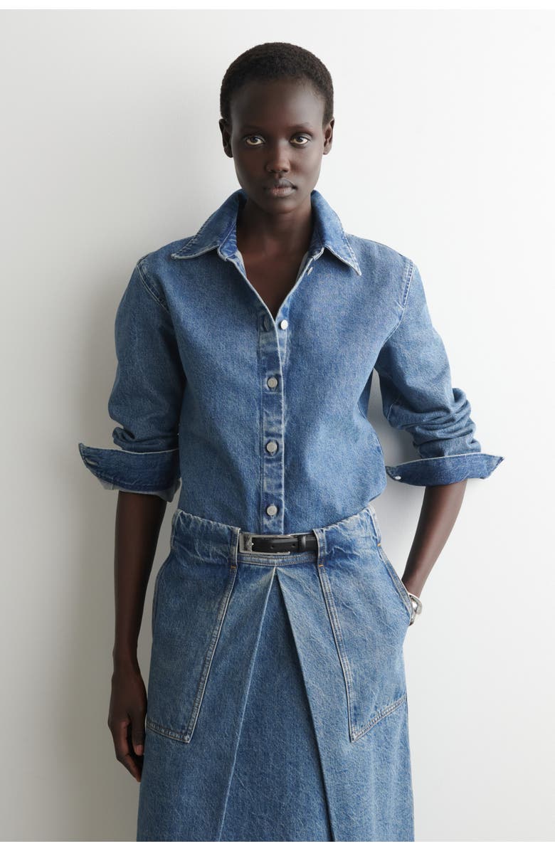 COS Denim Shirt, Main, color, Blue
