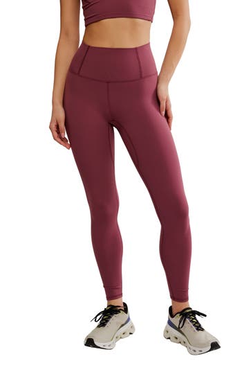 Free People Fp Movement Never Better High Waist Leggings In Burgundy