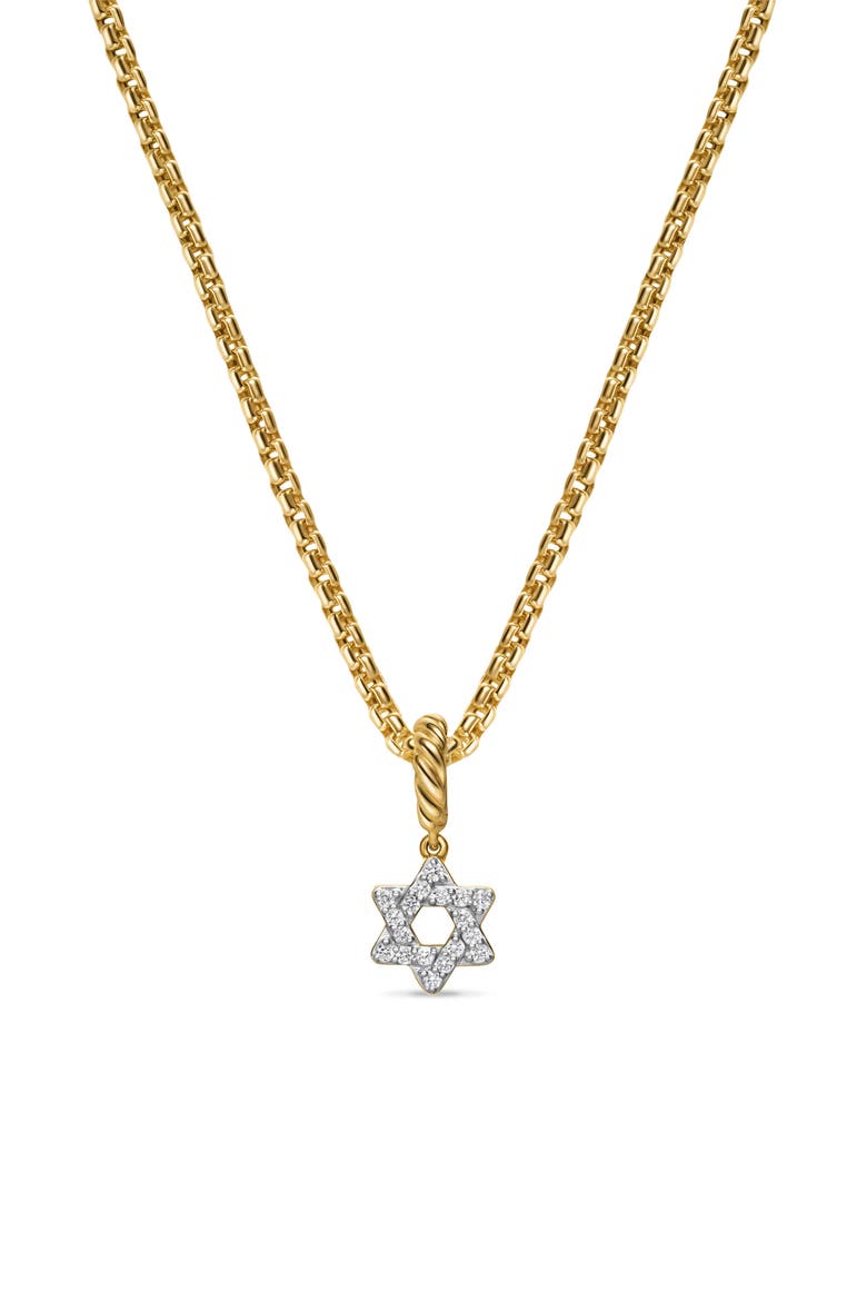 Micro Pavé Star of David Enhancer in 18K Yellow Gold with Diamonds, 7.4mm, Alternate, color, DIAMOND