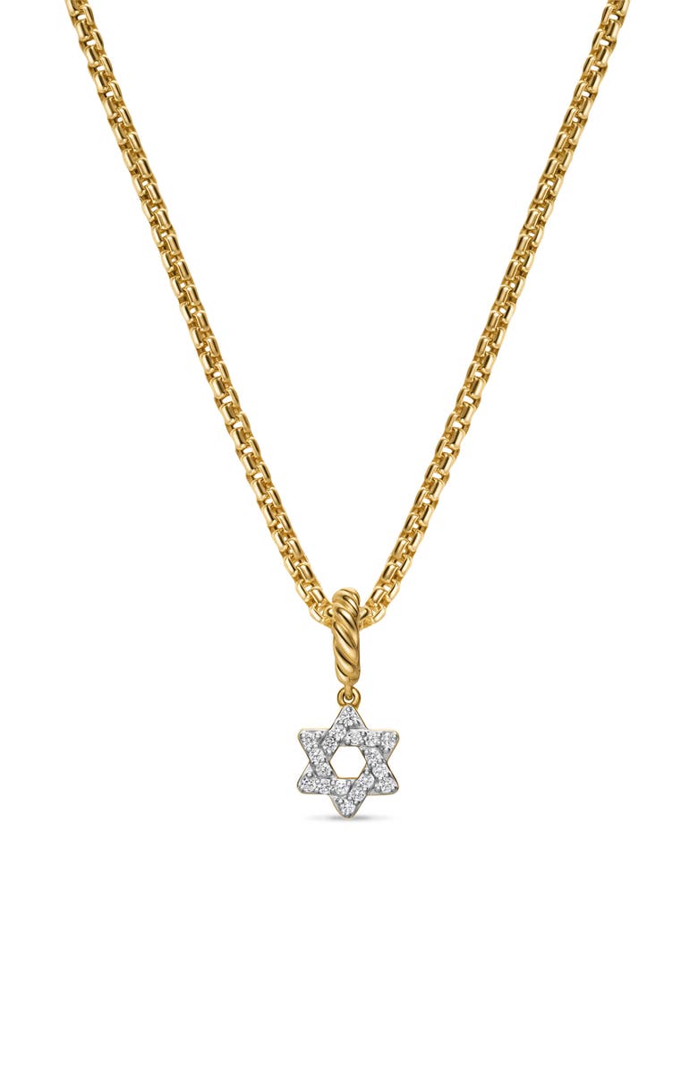 David Yurman Micro Pavé Star of David Enhancer in 18K Yellow Gold with Diamonds, 7.4mm, Alternate, color, Diamond