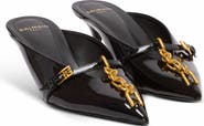 Balmain Sync Patent Leather Mules With Pointed Toe