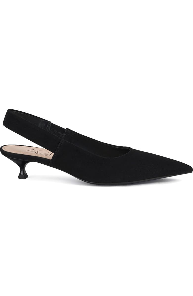 AGL Lenor Slingback Pointed Toe Kitten Heel Pump, Alternate, color, Nero-Nero