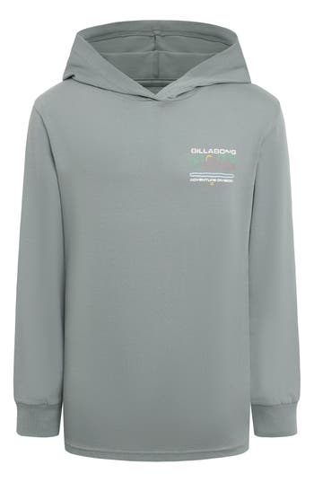 Billabong Kids' Coastal Range Hooded Long Sleeve T-shirt In Blue
