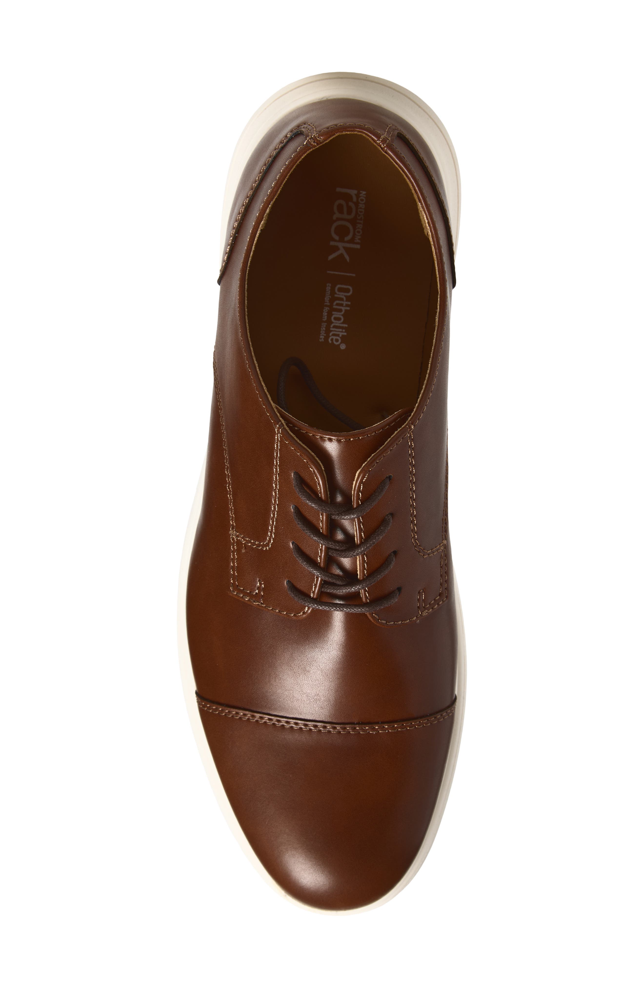 Kohen Hybrid Faux Leather Cap Toe Derby, Alternate, color, BROWN CHESTNUT