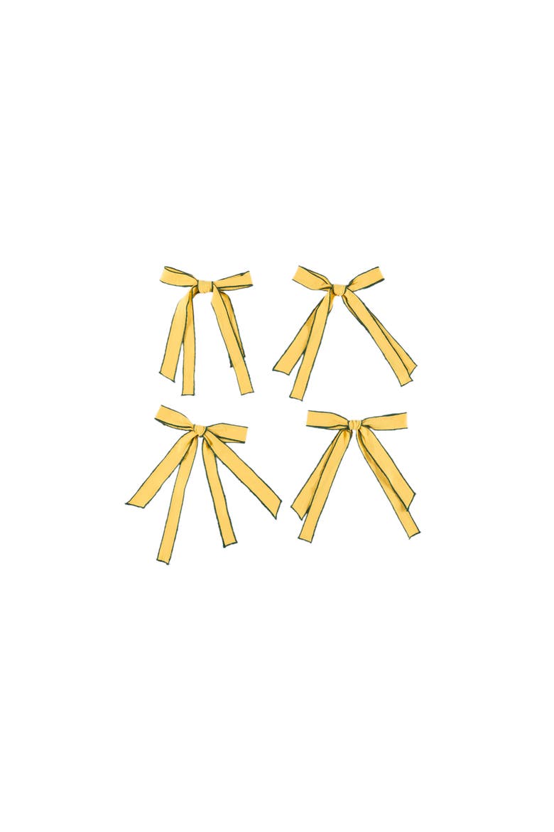 Moñitas Napkin Ring - Set of 4, Main, color, Canary Yellow